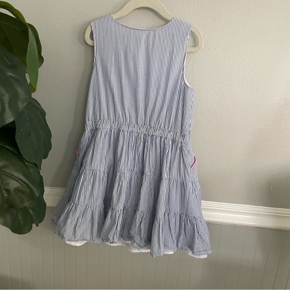 Aphorism Girls Stripe Blue White Pink Sailor Dress Size 6X - Picture 8 of 9